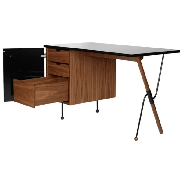 GUBI Schreibtische Und Raumtrenner | Tische^62 Desk, Walnuss – schwarz
