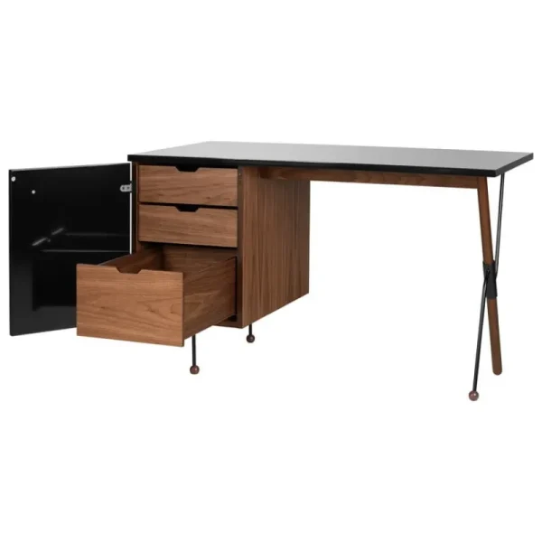 GUBI Schreibtische Und Raumtrenner | Tische^62 Desk, Walnuss – schwarz
