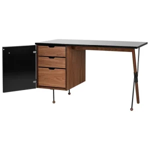 GUBI Schreibtische Und Raumtrenner | Tische^62 Desk, Walnuss – schwarz