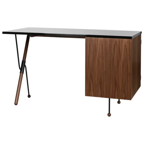 GUBI Schreibtische Und Raumtrenner | Tische^62 Desk, Walnuss – schwarz