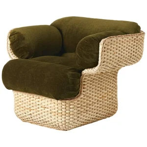 GUBI Sitzgelegenheiten-Basket Loungesessel, Rattan - Mumble 40