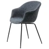 Normann Copenhagen Sitzgelegenheiten-GUBI Bat Stuhl, vollumpolstert, konisch, Mattschw., Around Bouclé 023