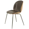 GUBI Sitzgelegenheiten-Beetle Stuhl, Chrom schwarz - Eiche - Soft Leather Gray