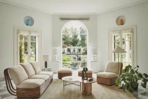 GUBI Terrassenmöbel | Sitzgelegenheiten^Bohemian 72 Polsterhocker, Rattan – Chevron FR 002