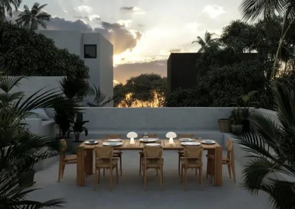GUBI Terrassenmöbel | Sitzgelegenheiten^C-Chair Outdoor, Korbgeflecht, Teakholz