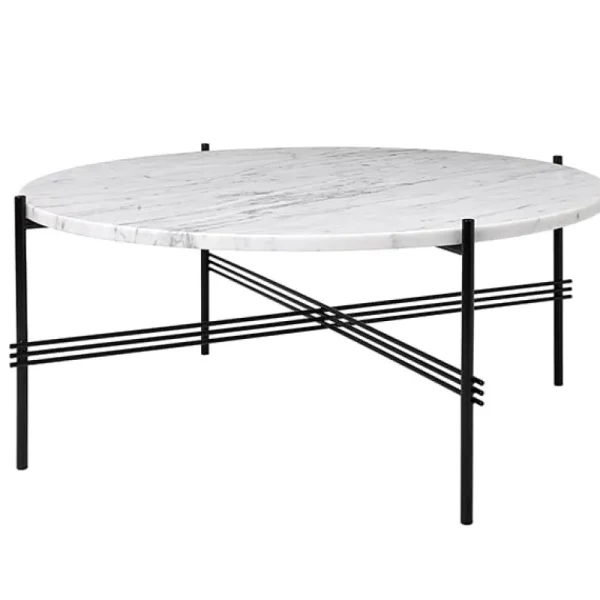 &Tradition Tische-GUBI Couchtisch TS, 80 cm, schwarz – weißer Marmor