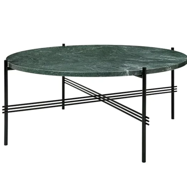 GUBI Tische-Couchtisch TS, 80 cm, schwarz – grüner Marmor