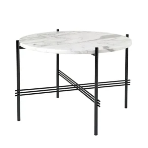 GUBI Tische-Couchtisch TS, 55 cm, schwarz – weißer Marmor