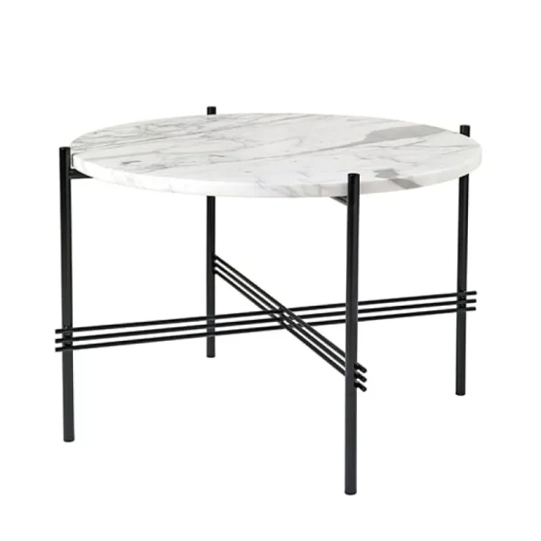 GUBI Tische-Couchtisch TS, 55 cm, schwarz – weißer Marmor