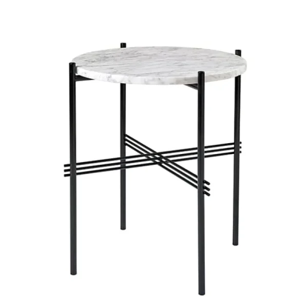 GUBI Tische-Couchtisch TS, 40 cm, schwarz – weißer Marmor