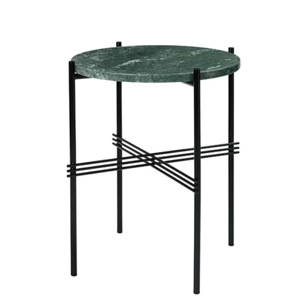 &Tradition Tische-GUBI Couchtisch TS, 40 cm, schwarz – grüner Marmor