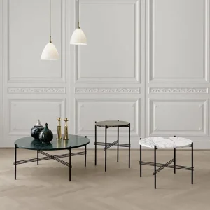 GUBI Tische-Couchtisch TS, 80 cm, schwarz – grüner Marmor