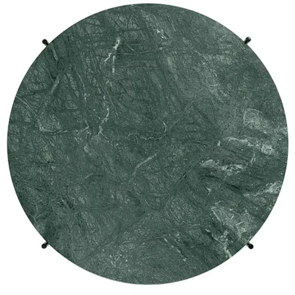 GUBI Tische-Couchtisch TS, 80 cm, schwarz – grüner Marmor