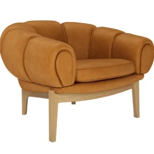 Normann Copenhagen Sitzgelegenheiten-GUBI Croissant Loungesessel, Eiche geölt - Chamois Cuoio 1708