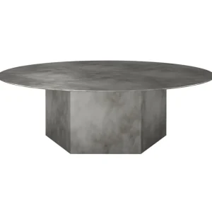 GUBI Tische-Epic Couchtisch, rund, 110 cm, Stahl, Misty Grey