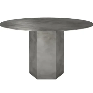 Woud Tische-GUBI Epic Esstisch, rund, 130 cm, Stahl, Misty Grey