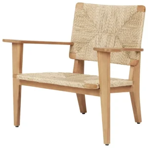 GUBI Terrassenmöbel^F-Chair Outdoor Loungesessel, natur, Teakholz