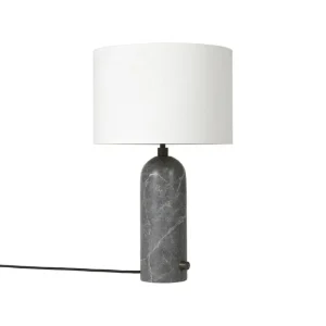 GUBI Tischlampen-Gravity Tischleuchte, klein, grauer Marmor - weiß