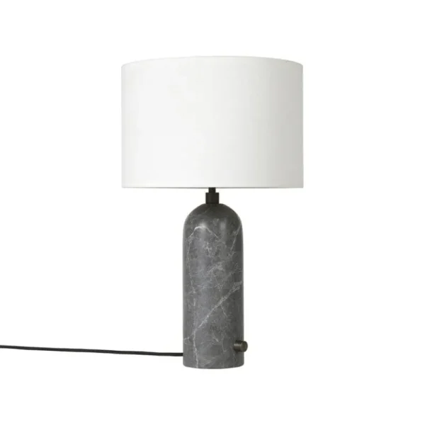 GUBI Tischlampen-Gravity Tischleuchte, klein, grauer Marmor - weiß