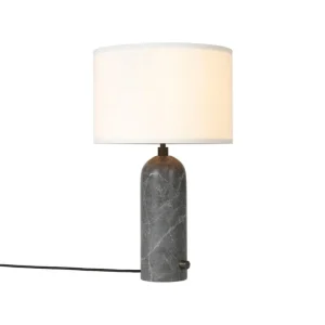 GUBI Tischlampen-Gravity Tischleuchte, klein, grauer Marmor - weiß