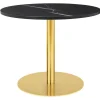 HAY Tische-GUBI GUBI 1.0 Loungetisch, rund, 80 cm, Messing – schwarzer Marmor