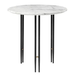 GUBI Tische-IOI Couchtisch, 50 cm, Schwarz – weißer Marmor