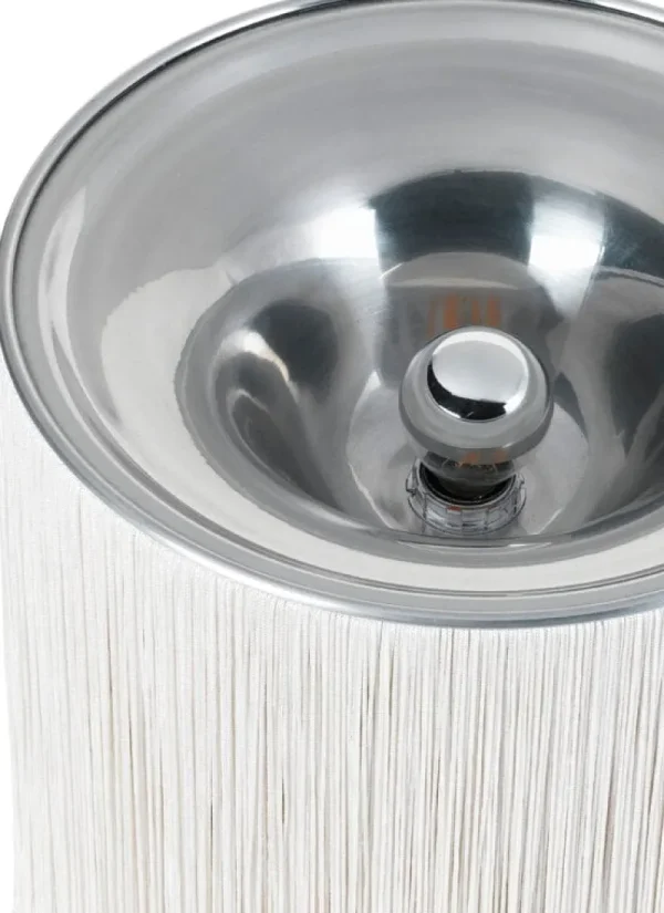 GUBI Tischlampen-Model 597 Tischleuchte, poliertes Aluminium - cremeweiße Fransen