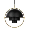 Marset Deckenleuchten-GUBI Multi-Lite Pendelleuchte, klein, Messing - schwarz seidenmatt