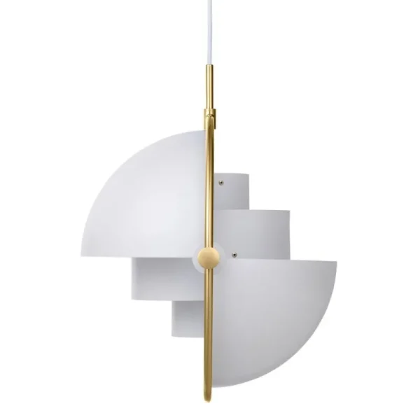 Carl Hansen & Su00f8n Deckenleuchten-GUBI Multi-Lite Pendelleuchte, klein, Messing - weiß seidenmatt