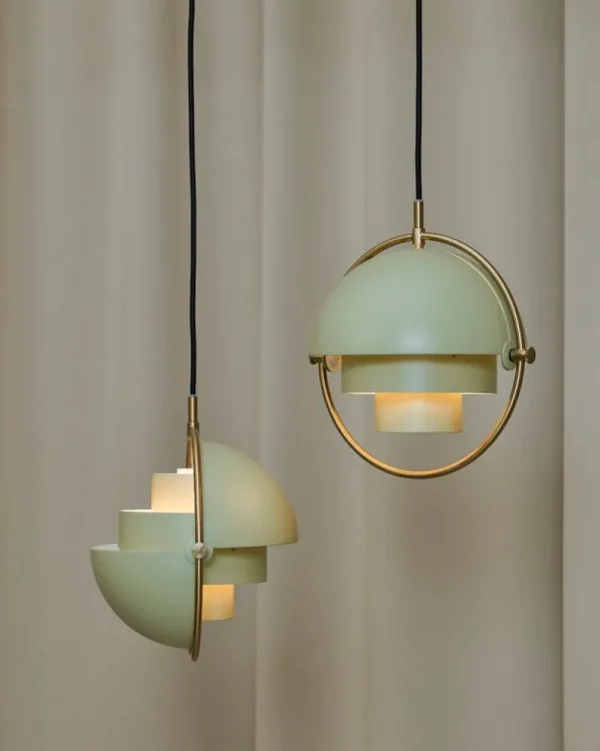 Louis Poulsen Deckenleuchten-GUBI Multi-Lite Pendelleuchte, klein, Messing - Desert Sage