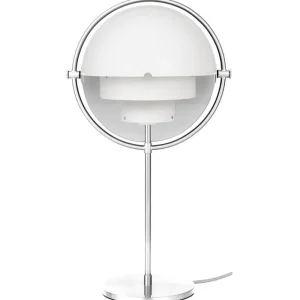Petite Friture Tischlampen-GUBI Multi-Lite Tischleuchte, Chrom - weiß seidenmatt