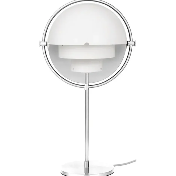 Petite Friture Tischlampen-GUBI Multi-Lite Tischleuchte, Chrom - weiß seidenmatt
