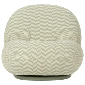 GUBI Terrassenmöbel^Pacha Outdoor Loungesessel, Schwenkfuß, Chevron FR 008