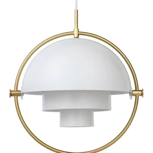 GUBI Deckenleuchten-Pendelleuchte Multi-Lite, Messing – weiß