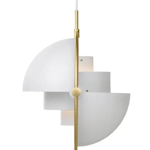 GUBI Deckenleuchten-Pendelleuchte Multi-Lite, Messing – weiß