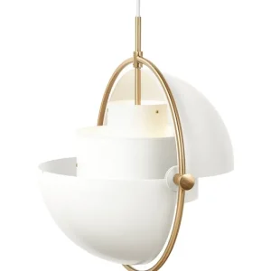 GUBI Deckenleuchten-Pendelleuchte Multi-Lite, Messing – weiß