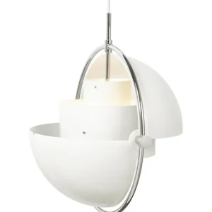Lundia Deckenleuchten-GUBI Pendelleuchte Multi-Lite, chrom – weiß