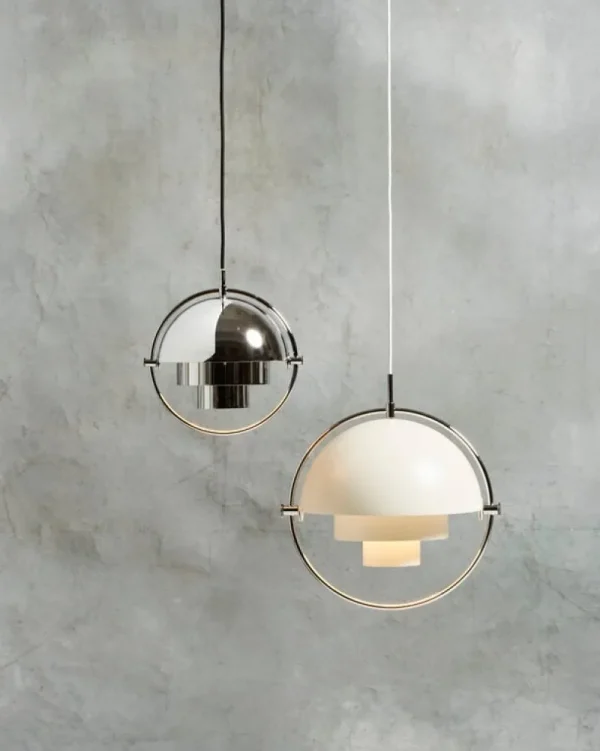 Lundia Deckenleuchten-GUBI Pendelleuchte Multi-Lite, chrom – weiß