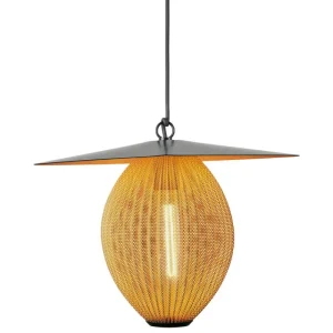 GUBI Außenbeleuchtung | Außenleuchten^Satellite Outdoor Pendelleuchte, 22 cm, Schwarz - Senfgold