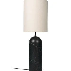 GUBI Stehleuchten-Stehleuchte Gravity XL, hoch, schwarzer Marmor – Leinwand