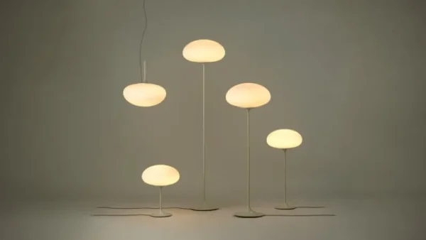 Audo Copenhagen Deckenleuchten-GUBI Stemlite Pendelleuchte, 38 cm, Kieselgrau