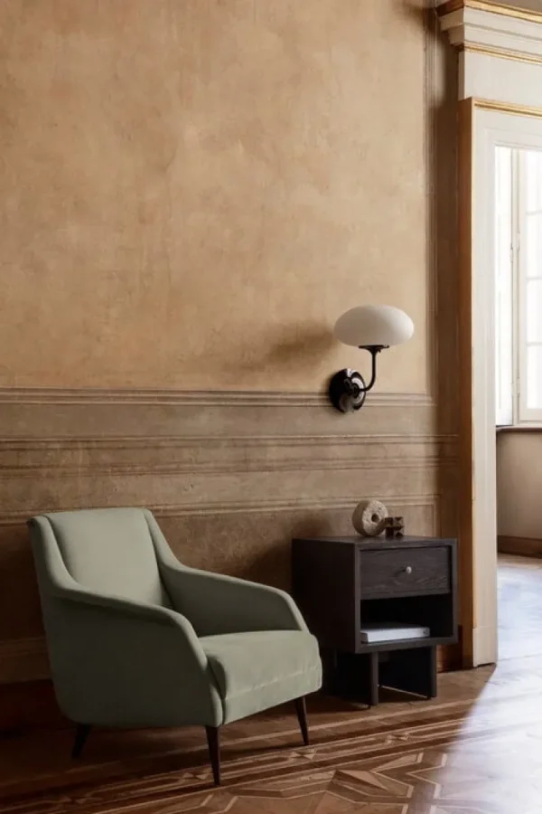 Normann Copenhagen Wandleuchten-GUBI Stemlite Wandleuchte, schwarzes Chrom - Weiß