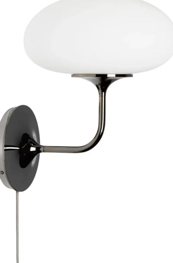Normann Copenhagen Wandleuchten-GUBI Stemlite Wandleuchte, schwarzes Chrom - Weiß