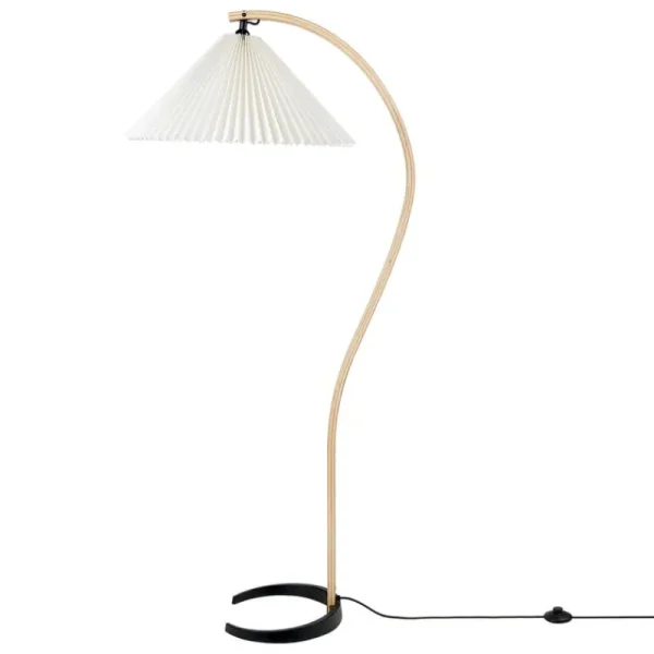 Louis Poulsen Stehleuchten-GUBI Timberline Stehlampe, Eiche - Birke - weißes Canvas