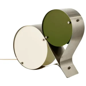GUBI Tischlampen-Tischleuchte Coppia, Stahl, Elfenbein – Oliv