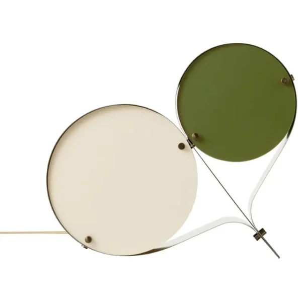 GUBI Tischlampen-Tischleuchte Coppia, Stahl, Elfenbein – Oliv