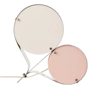 Alessi Tischlampen-GUBI Tischleuchte Coppia, Stahl, Elfenbein – Blush