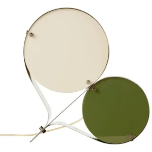 GUBI Tischlampen-Tischleuchte Coppia, Stahl, Elfenbein – Oliv