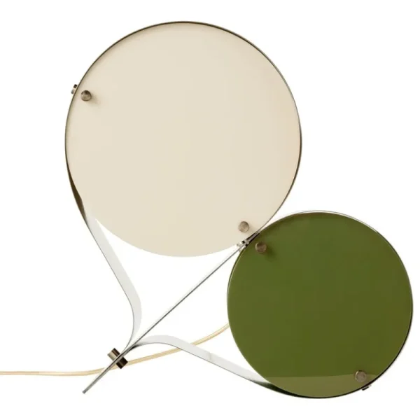 GUBI Tischlampen-Tischleuchte Coppia, Stahl, Elfenbein – Oliv