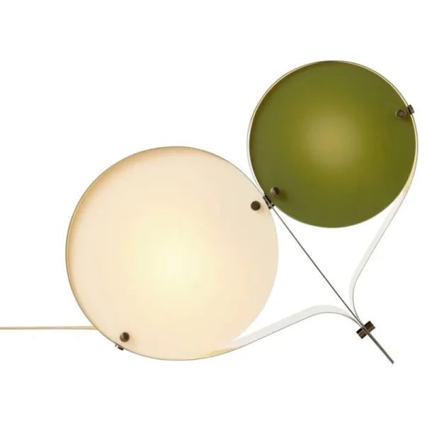 GUBI Tischlampen-Tischleuchte Coppia, Stahl, Elfenbein – Oliv